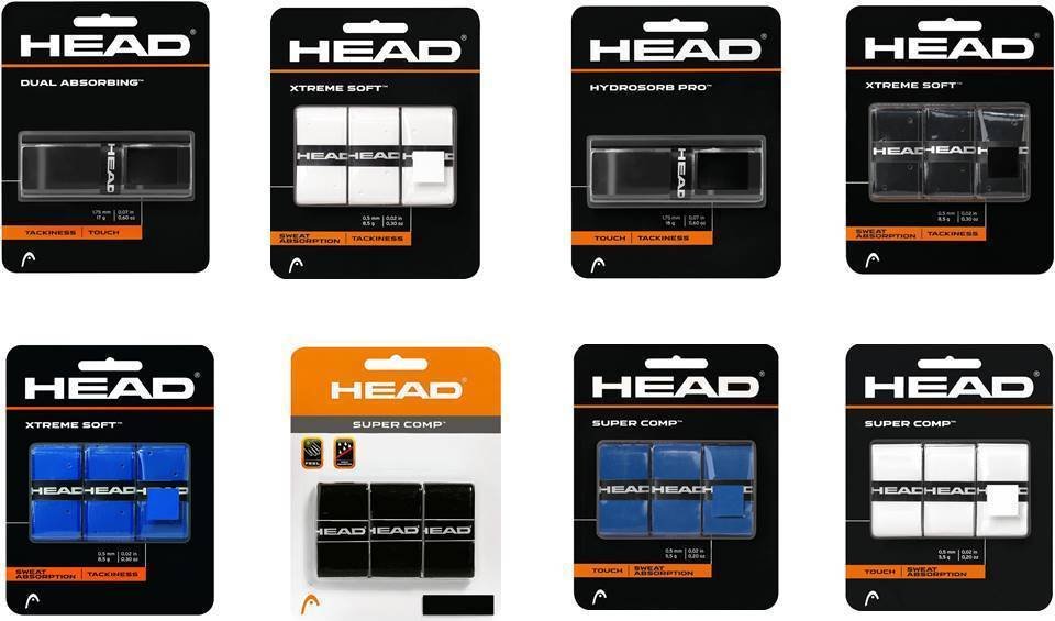 Head Badminton Racket OverGrips pack of 1 / 3 Choose From 8