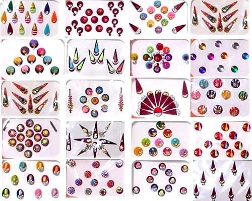 Bindi Indian Set of 20 Assorted Packs Forehead Art Tika Kumkum