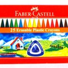 Faber-Castell 25 Erasable Plastic Crayons Assorted Shades 70 mm each Faber-Castell 25 Erasable Plastic Crayons Assorted Shades 70 mm each