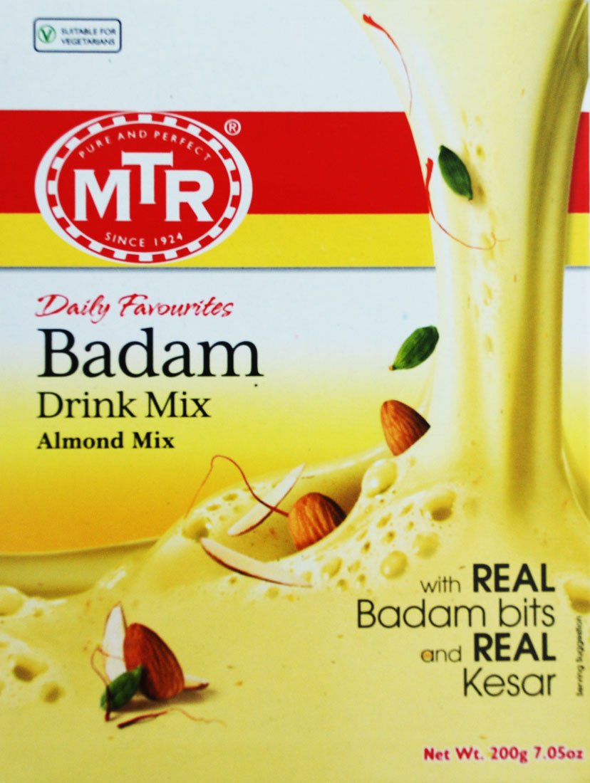 MTR Badam Drink Mix 200 Gm Almond Mix With Real Almond Bits & Kesar