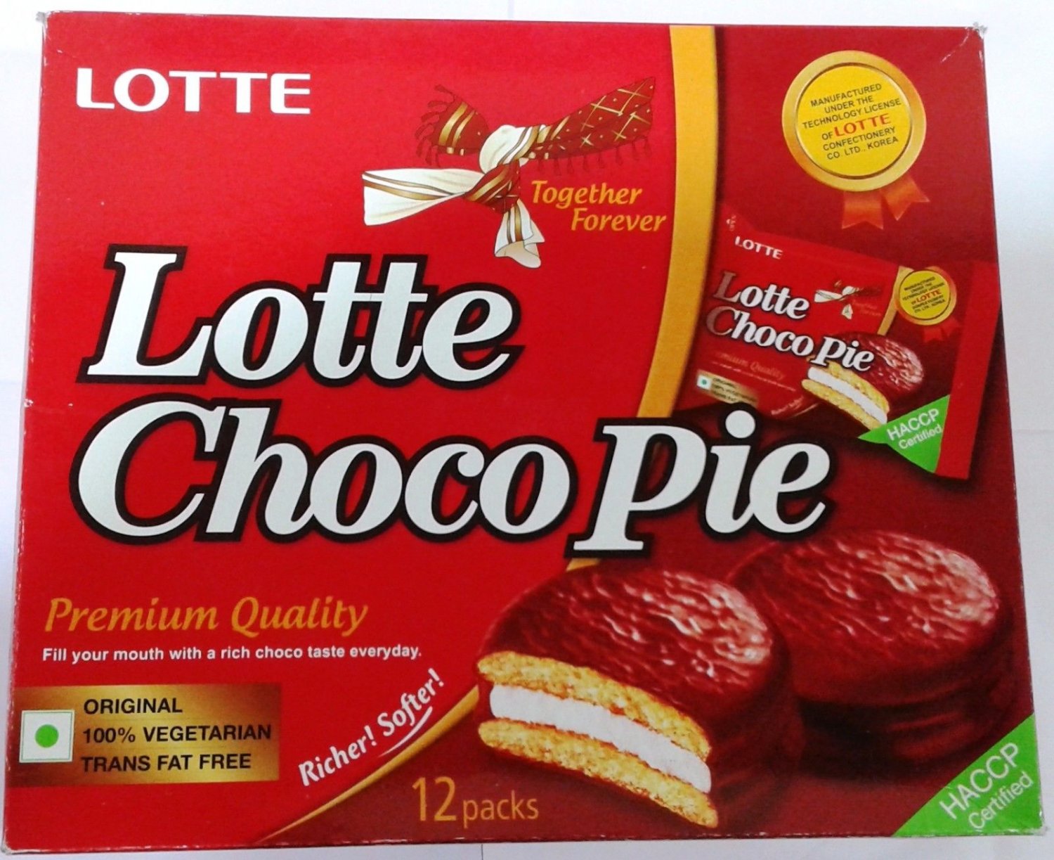 Lotte Choco Pie 100 Vegetarian Contains 12 Packs