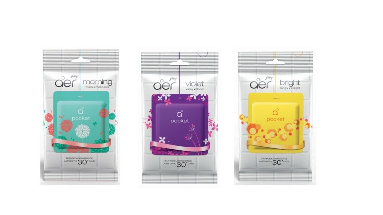 Godrej Godrej aer Pocket Choose From 3 Bathroom Fragrance 4x10gm