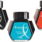 Waterman Paris Ink Bottle Set of 2 Choose from Black / Sea Blue / Red