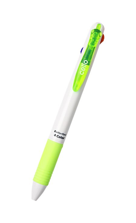 Cello Pens 10 X Butterflow 4 Colour Ball Pen from India