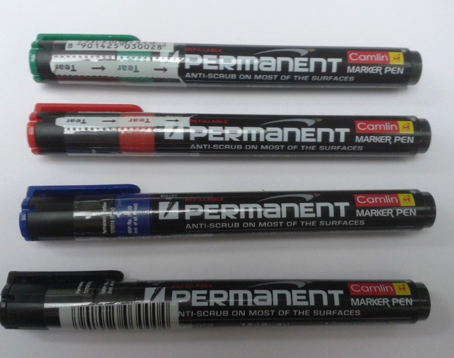 Permanent Marker Pens 4 color set Blue Black Red Green Permanent Marker