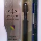 Parker Vector Matte Black Roller Ball  With stainless Steel Clip