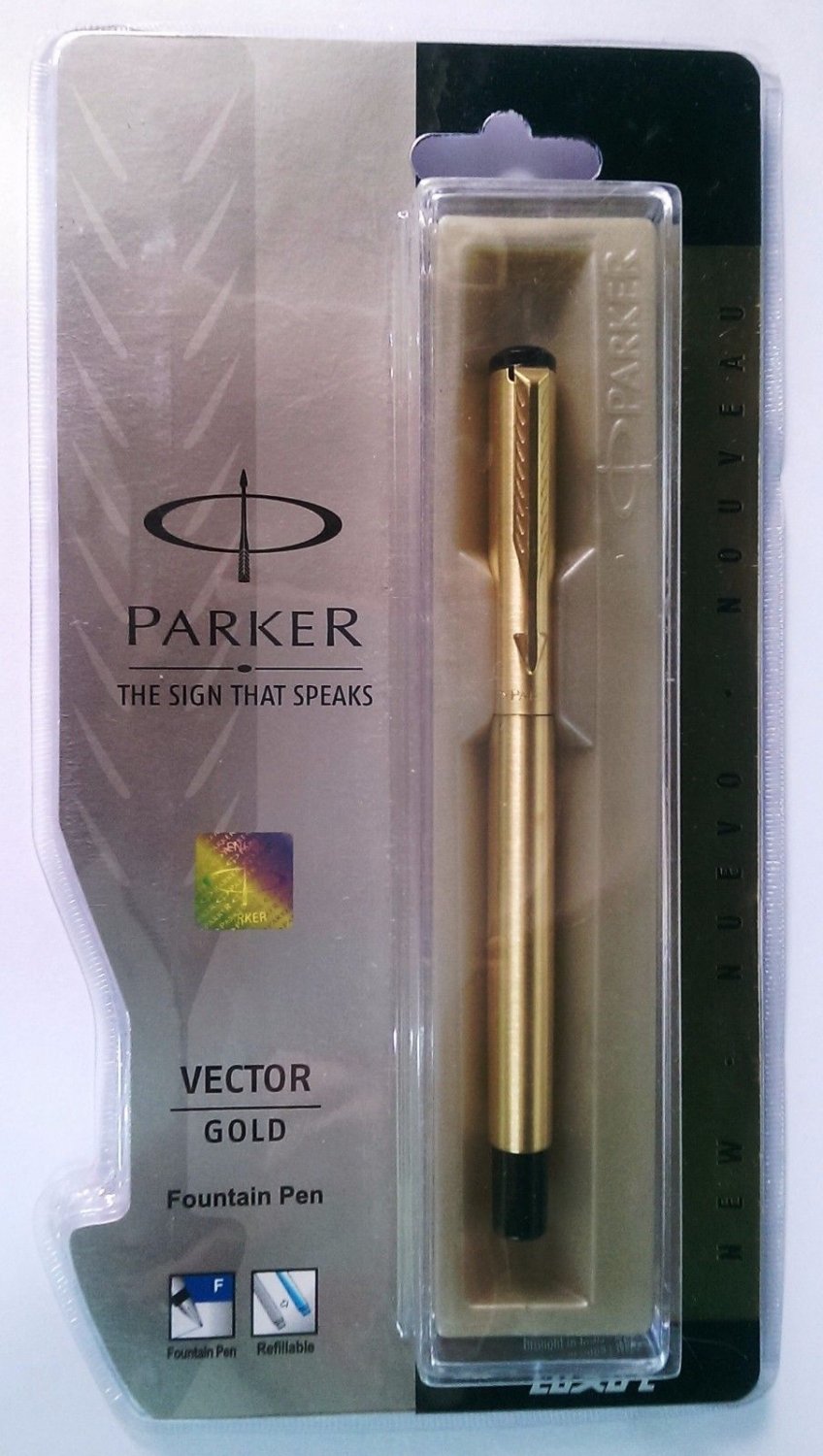 Parker Vector Gold Fountain Pen With Gold Clip