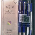 Parker Vector Standard Gift Set  All 3 Pens  Body Color Blue