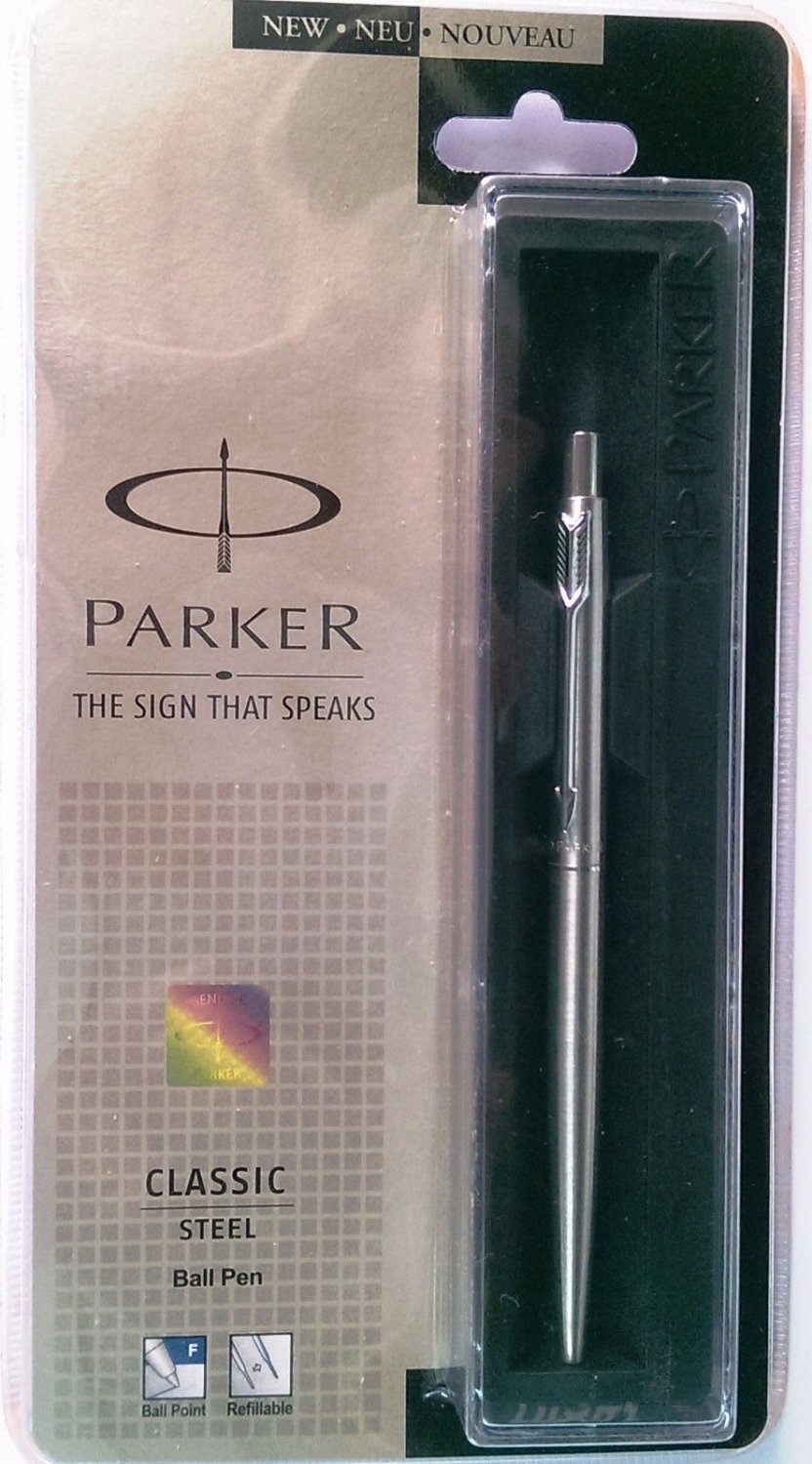 Parker Classic Steel Ball Pen With Stainless Steel Clip