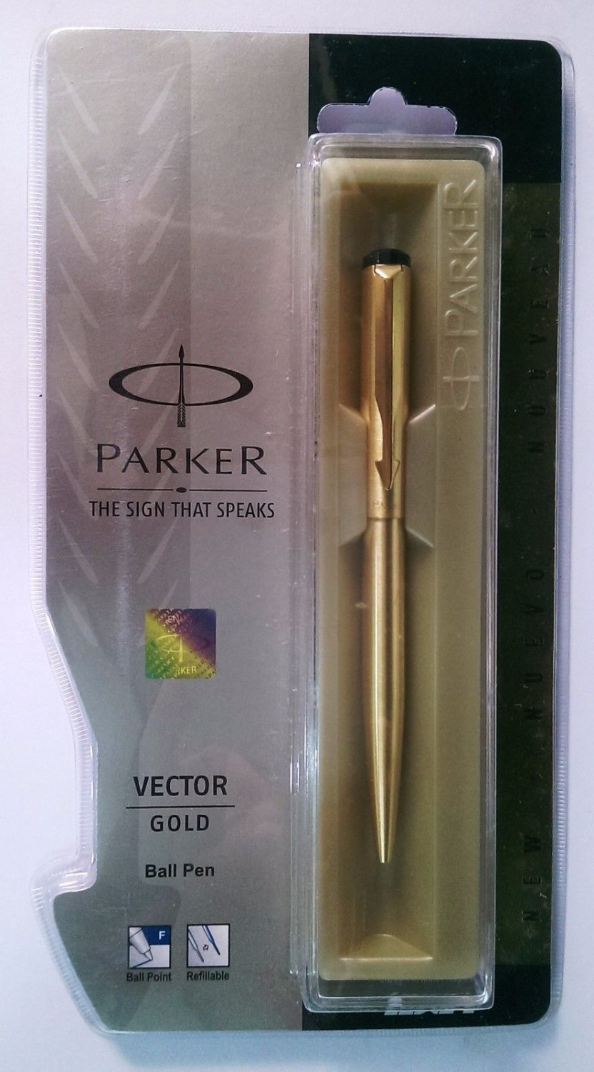 Parker Vector Gold Ball Pen With Gold Clip
