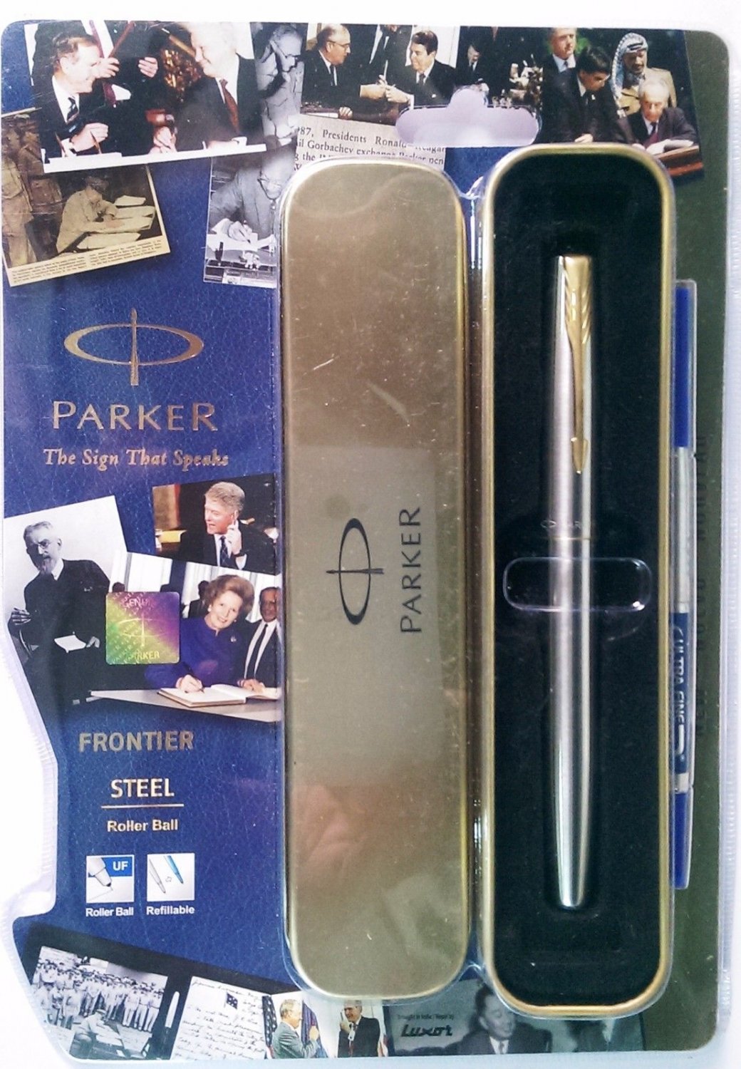 Parker Frontier Steel Roller Ball With Gold Clip