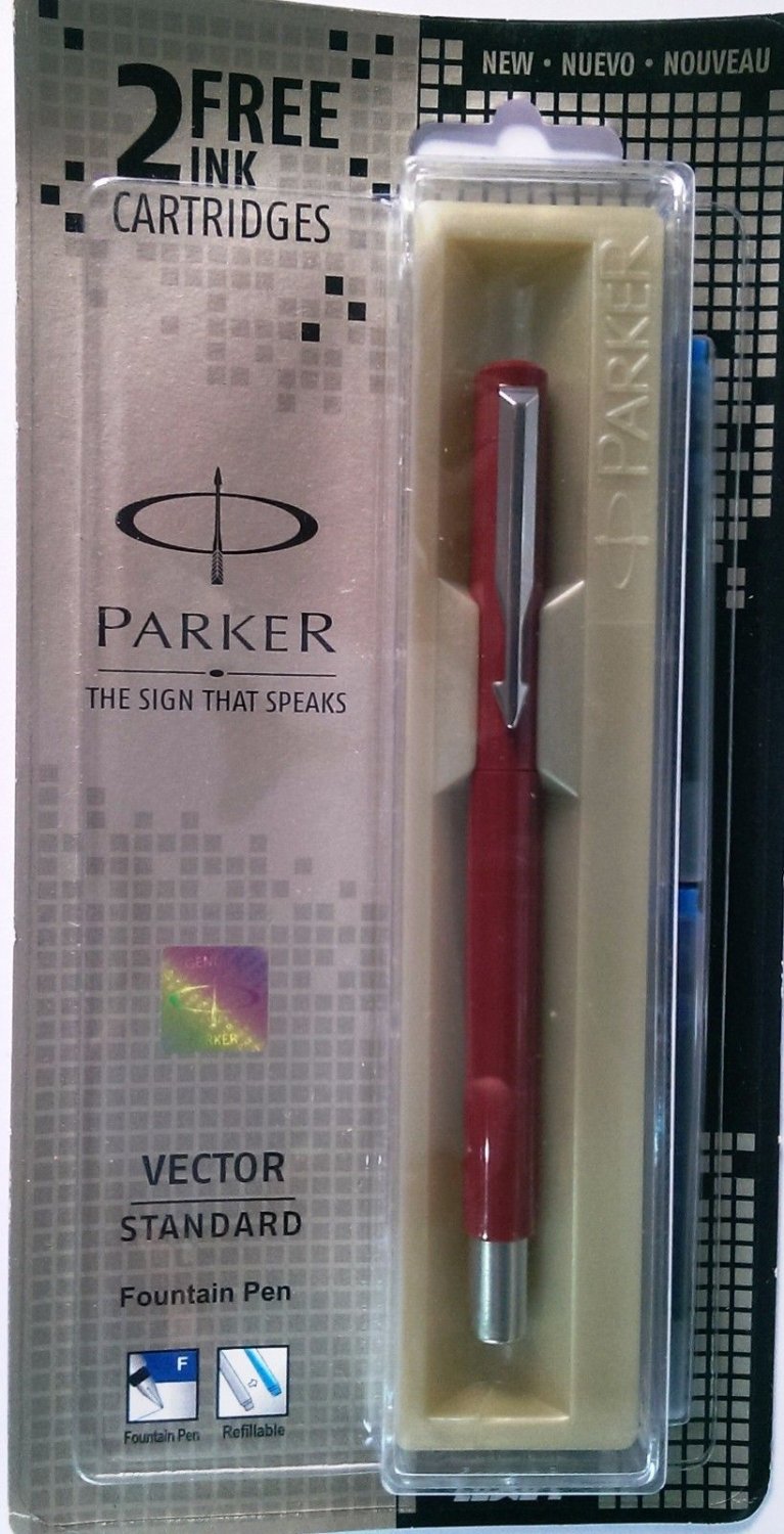 Parker Vector Standard Fountain Pens Body Color Red