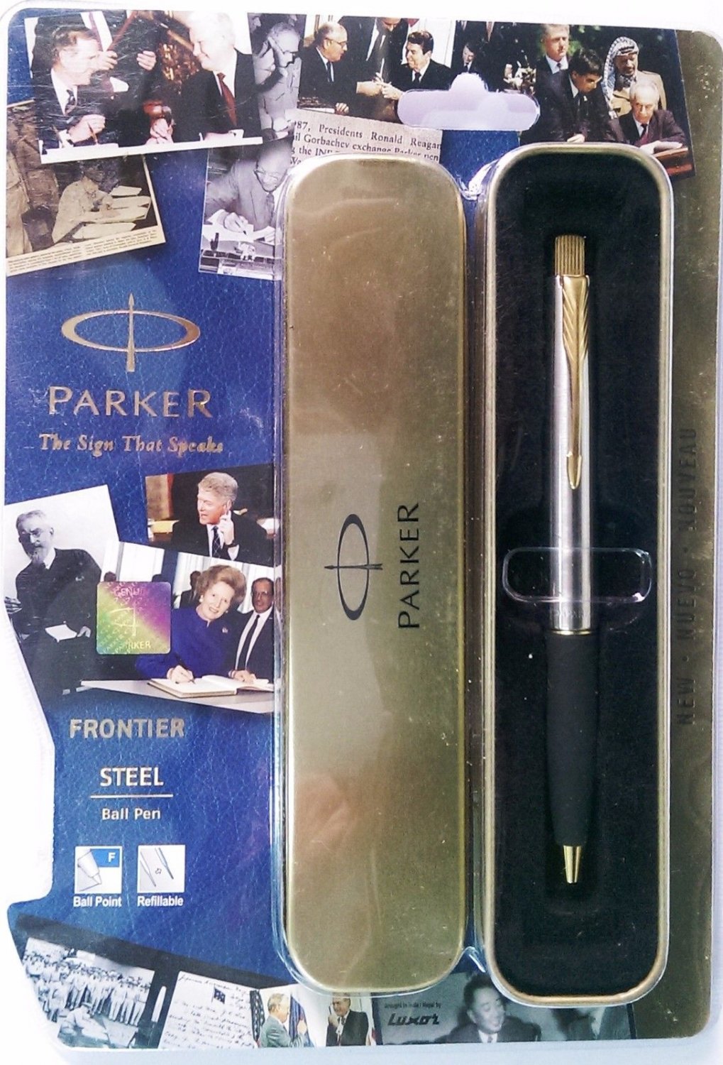 Parker Frontier Steel  Ball Pen  With Gold Clip