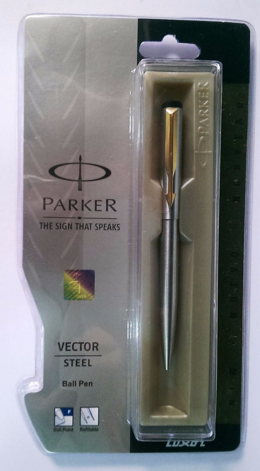 Parker Vector Steel  Ball Pen  With Gold Clip