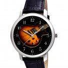 VINTAGE GIBSON GUITAR PROMOTIONAL ART HEAVY BRASS COLLECTIBLE 40 mm WRIST WATCH