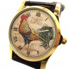 CLASSIC ROOSTER CUISINE ART FRANCE AMERICA COLLECTIBLE WRIST WATCH