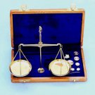 CALLIBRATED VINTAGE STYLE TEAKWOOD AND BRASS 100 gm BALANCE SCALE