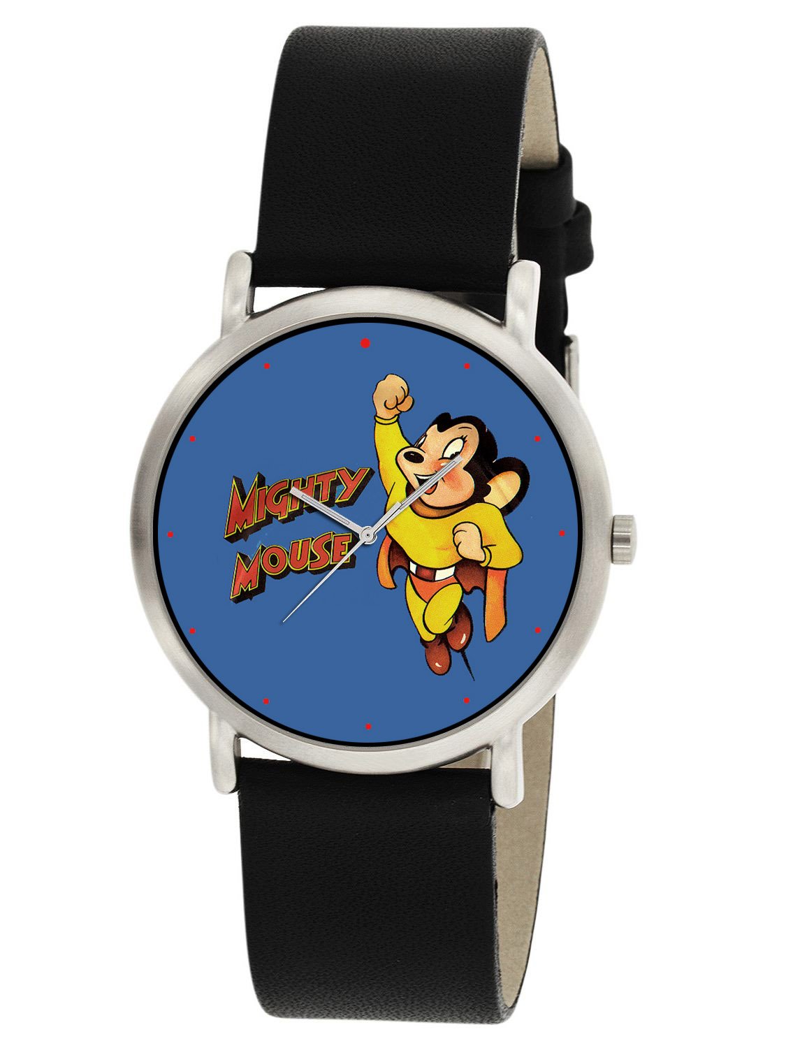 VINTAGE MIGHTY MOUSE 30 mm UNISEX ORIGINAL COMIC ART DIAL WRIST WATCH