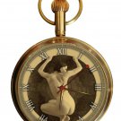 COLLECTIBLE VINTAGE 50s EROTIC ART HEAVY BRASS POCKET WATCH, 17 JEWEL MECHANICAL COLLECTIBLE VINTAGE 50s EROTIC ART HEAVY BRASS POCKET WATCH, 17 JEWEL MECHANICAL