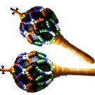 SPECIAL CARNATIC (SOUTH INDIAN)  PAIR OF TRADITIONAL COCONUT MARAKKAS MARACAS