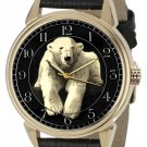 KNUT THE POLAR BEAR GLOBAL WARMING ENVIRONMENTAL ART SOLID BRASS WRIST WATCH