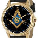 IMPORTANT SAPPHIRE BLUE ANCIENT MASONIC LOGO ART SOLID BRASS 40 mm WRIST WATCH IMPORTANT SAPPHIRE BLUE ANCIENT MASONIC LOGO ART SOLID BRASS 40 mm WRIST WATCH