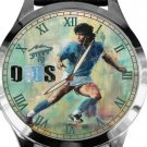 DIEGO MARADONA SOCCER WATERCOLOR ART SOLID BRASS COLLECTOR'S WRIST WATCH DIEGO MARADONA SOCCER WATERCOLOR ART SOLID BRASS COLLECTOR'S WRIST WATCH