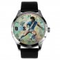 DIEGO MARADONA SOCCER WATERCOLOR ART SOLID BRASS COLLECTOR'S WRIST WATCH