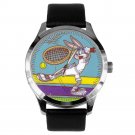 RARE 1940s BUGS BUNNY PLAYING TENNIS ART LOONEY TUNES COLLECTIBLE WRIST WATCH RARE 1940s BUGS BUNNY PLAYING TENNIS ART LOONEY TUNES COLLECTIBLE WRIST WATCH