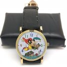 VINTAGE MIGHTY MOUSE ULTRA COLORFUL 30 mm COMIC ACTION ART DABS & CO WRIST WATCH