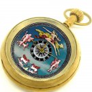 1960s GREEK MYTHOLOGY DIANA ARTEMIS HUNTING DIAL PENDULUM AUTOMATON POCKET WATCH 1960s GREEK MYTHOLOGY DIANA ARTEMIS HUNTING DIAL PENDULUM AUTOMATON POCKET WATCH