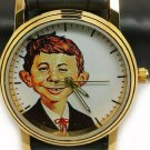 ALFRED E. NEUMAN VINTAGE MAD MAGAZINE SOLID BRASS COLLECTORS EDITION WRIST WATCH