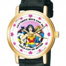 WONDER WOMAN  FEMINIST WRIST WATCH "ANYTHING BOYS CAN DO, GIRLS CAN DO BETTER!"