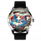 RARE SUPERMAN Vs SPIDERMAN VINTAGE DC COMIC COVER ART SOLID BRASS WRIST WATCH RARE SUPERMAN Vs SPIDERMAN VINTAGE DC COMIC COVER ART SOLID BRASS WRIST WATCH