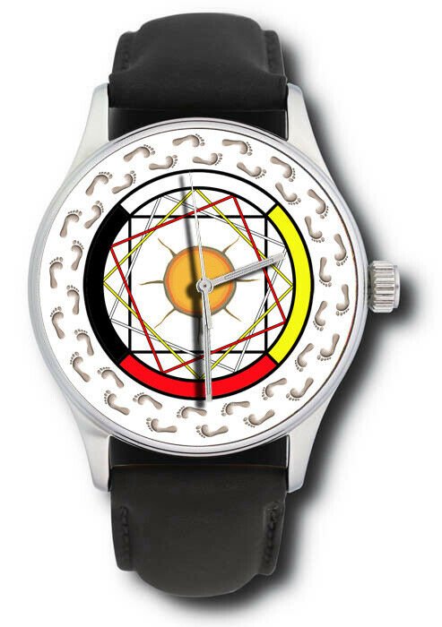 NATIVE AMERICAN SHAMAN MEDICINE HEALING WHEEL INDIAN ART DOCTOR'S WRIST WATCH