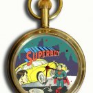 VINTAGE FIRST SUPERBOY COVER SUPERMAN COLLECTIBLE 17 JEWEL BRASS POCKET WATCH