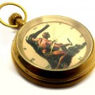 KORAK BUNDALO! SON OF TARZAN  EDGAR RICE BURROUGHS ART 17 J BRASS POCKET WATCH
