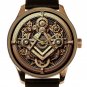 ANTIQUE METALLIC DIAL SOLID BRASS FREEMASONRY ILLUMINATI MASONIC SYMBOLISM WATCH