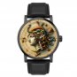 HEAD OF MEDUSA, RENAISSANCE ART SOLID BRASS WATCH "SECRET DIARY OF LEONARDO"