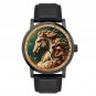 "SECRET DIARY OF LEONARDO" HEAD OF HORSE, COLORED PARCHMENT SOLID BRASS WATCH #5