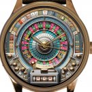 LAS VEGAS SLOT MACHINE POSTMODERN CASINO ART COLORFUL METALLIC DIAL BRASS WATCH