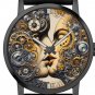 THE KISS, ORIGINAL STEAMPUNK POSTMODERN DESIGN ART VERSION KLIMT, BRASS WATCH