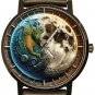 THE EARTH AND THE MOON, DEEPLY SYMBOLIC FUSION ART SOLID BRASS COLLECTIBLE WATCH