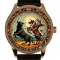 BULLFIGHTING SALVADOR DALI STYLE SURREALISM PICADOR & THE BULL SOLID BRASS WATCH