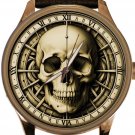"SECRET DIARY OF LEONARDO DA VINCI" TEMPUS FUGIT SKULL ANATOMY ART BRASS WATCH "SECRET DIARY OF LEONARDO DA VINCI" TEMPUS FUGIT SKULL ANATOMY ART BRASS WATCH