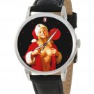 VINTAGE SEXY SANTA BABE PLAYBOY PINUP ART COLLECTIBLE SOLID BRASS MEN'S WATCH VINTAGE SEXY SANTA BABE PLAYBOY PINUP ART COLLECTIBLE SOLID BRASS MEN'S WATCH