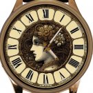 VINTAGE RETRO FRENCH ENAMEL ART STYLE SOLID BRASS ROMAN DIAL COLLECTIBLE WATCH