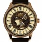 VINTAGE RETRO FRENCH ENAMEL ART STYLE SOLID BRASS ROMAN DIAL COLLECTIBLE WATCH