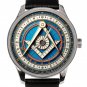 FREEMASONRY GEOMETRY & LOGOS SOLID BRASS METALLIC ART MASONIC WATCH + GFT BOX