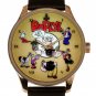 BEAUTIFUL RARE VINTAGE POPEYE THE SAILOR MAN ART CHARACTER COLLAGE WRIST WATCH